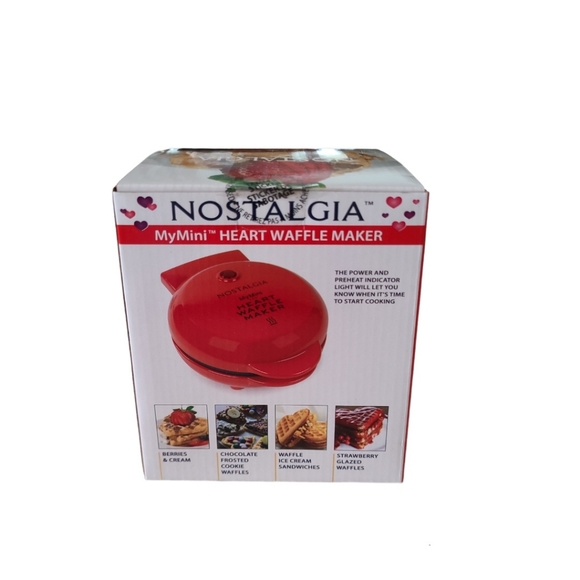 Nostalgia My Mini Personal Electric Heart Waffle Maker - Picture 3 of 5